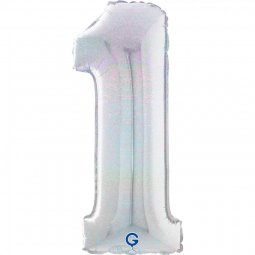 Balão Foil 66cm Holográfico Glitter Prateado