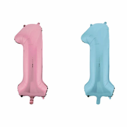 Balão Foil 86cm Rosa Claro e Azul Claro nº1