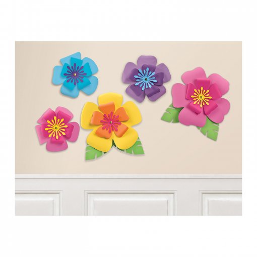 5 Flores Decorativas Hawaiian (40cm e 17cm)