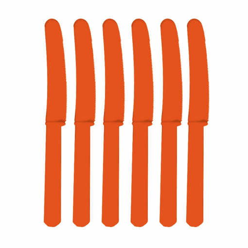 10 Facas de Plástico Laranja
