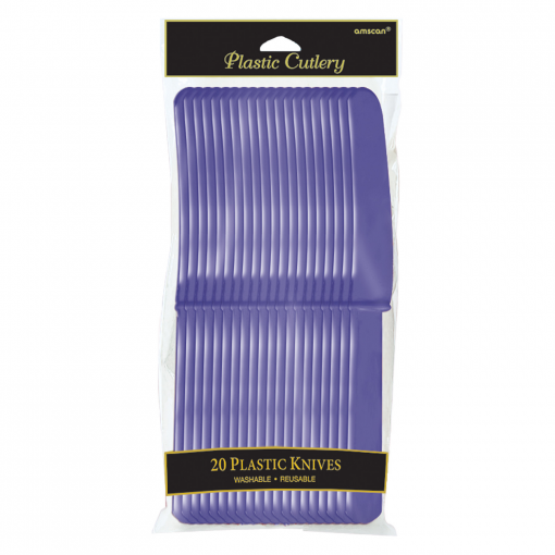 10 Facas de Plástico Roxo