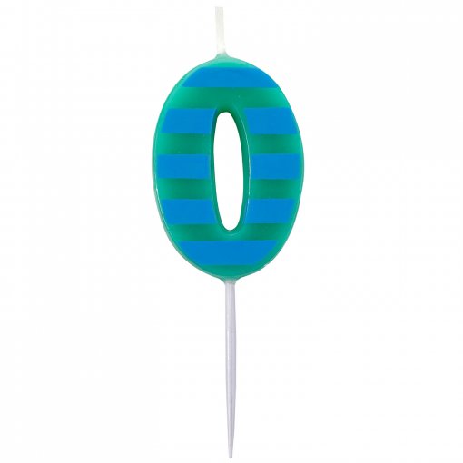 Vela Aniversário Mini Bolas & Riscas nº 0