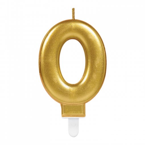 Vela Aniversário Dourado Metalizado nº0