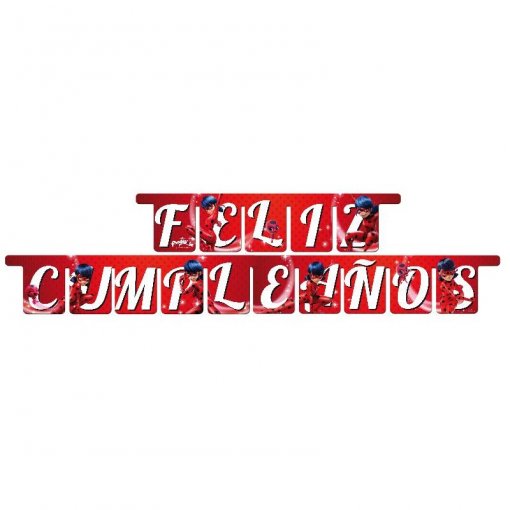 Grinalda Feliz Cumpleaños LadyBug 