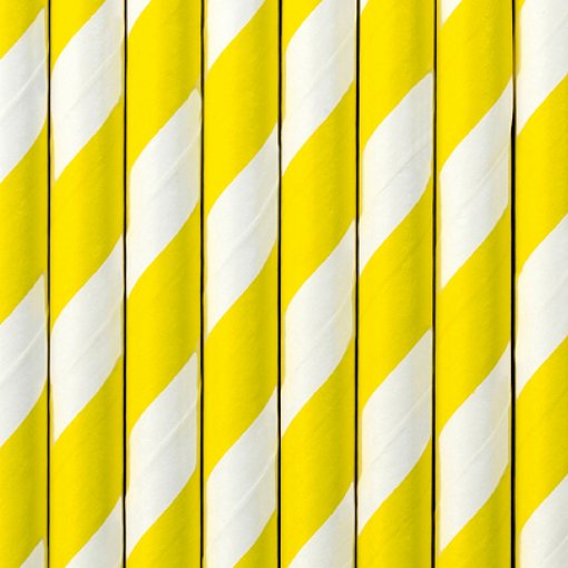 10 Palhinhas de Papel Amarelas