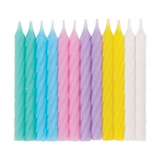 24 Velas Espiral Sortida Cor Pastel 