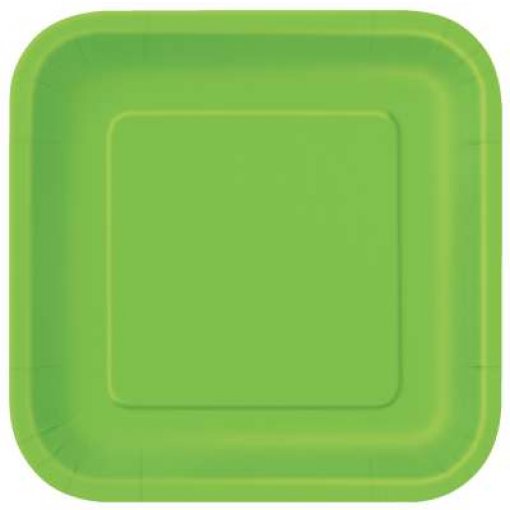 16 Pratos Quadrados 18cm Verde Lima