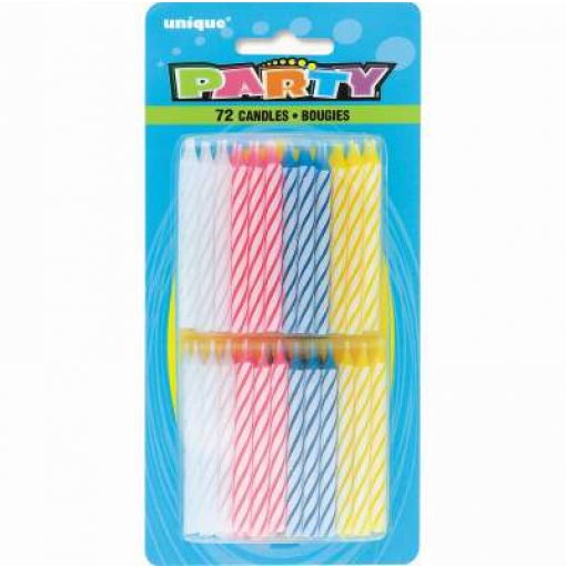 72 Velas de Aniversário Espiral Cor Soritda