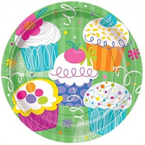 8 Pratos 23cm Cupcake Party