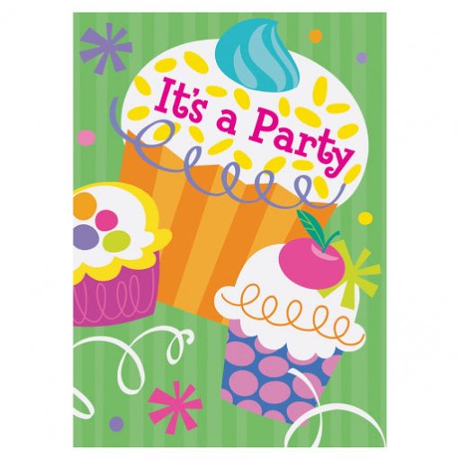 8 Convites Cupcake Party