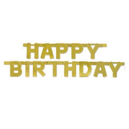 Grinalda Papel 'Happy Birthday' Dourado Foil