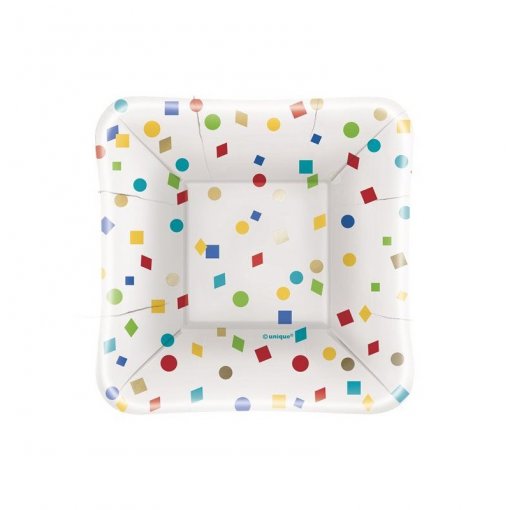 8 Mini Pratos Quadrados 13cm Party Diamonds Balloon