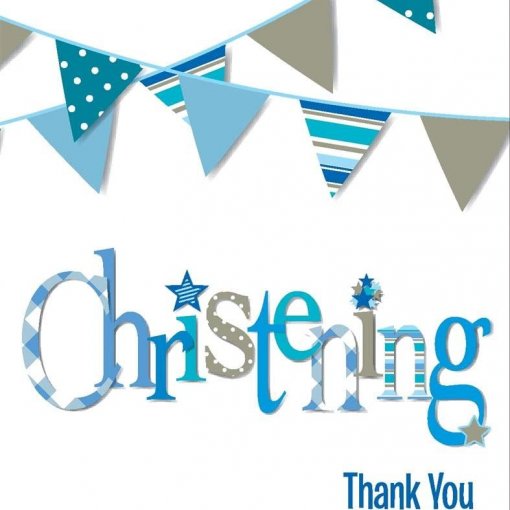 8 Notas de Agradecimento Batismo Azul