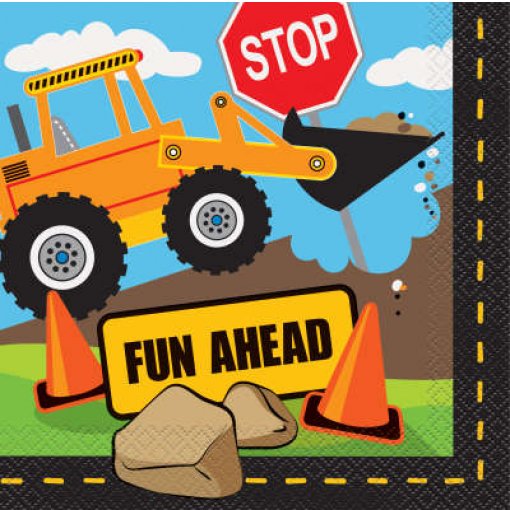 16 Guardanapos 33cm Construção