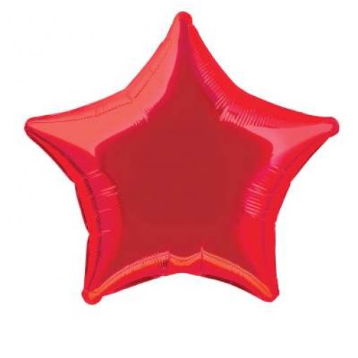 12 Balões Foil Estrela 20'' Bulk Vermelho
