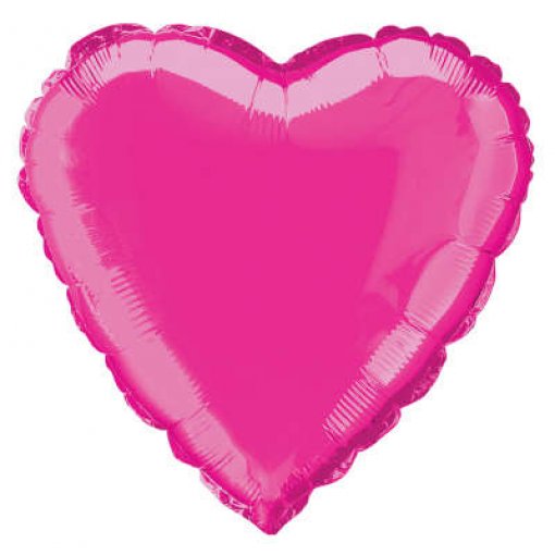 12 Balões Foil Coração 18'' Bulk Rosa Choque