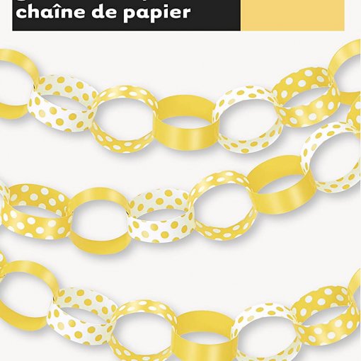 Corrente de Papel Decorativa Bolas Amarelo