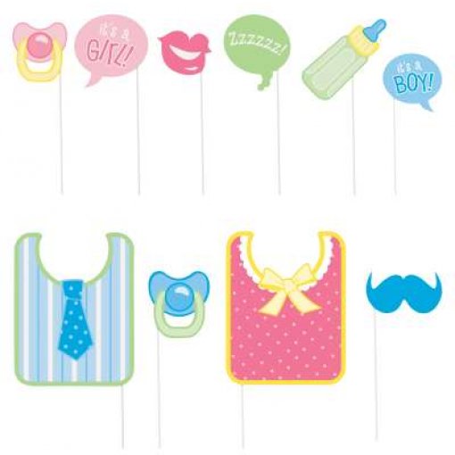 10 Adereços Fotografia (Photo booth) Baby Shower
