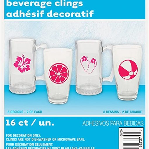 16 Autocolantes para bebidas Verão