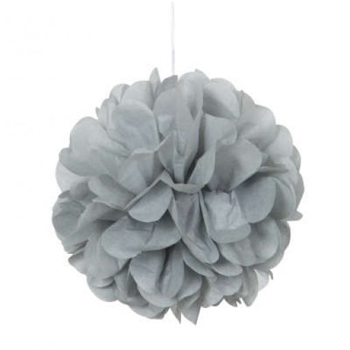 3 Mini puff Decorativo Papel Prateado