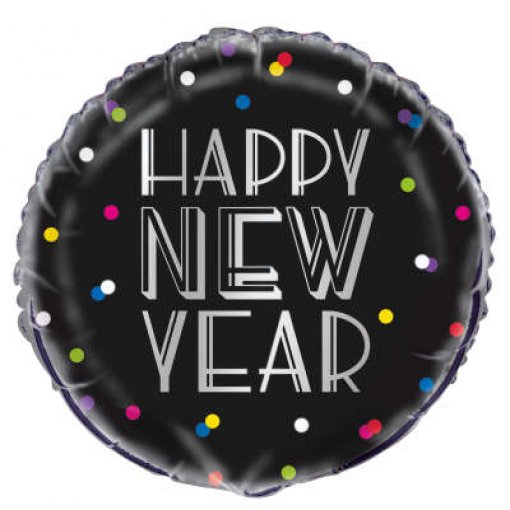 Balão Foil 45cm Neon Dots Happy New Year - Ano Novo