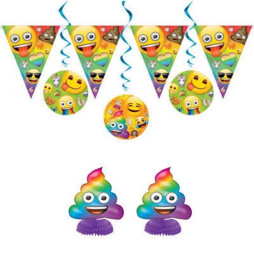 Kit Decoração 7 peças Emoji Rainbow Fun