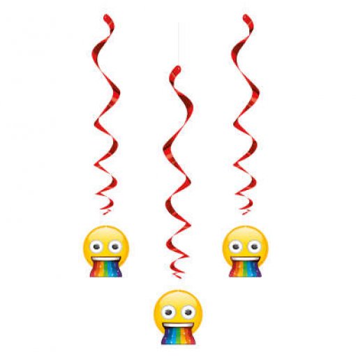 3 Pendentes Decorativos Emoji Rainbow Fun