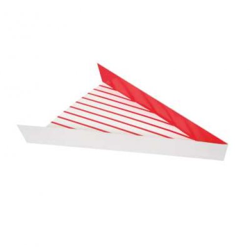 8 Recepientes para fatia de Pizza Riscas Vermelho e Branco