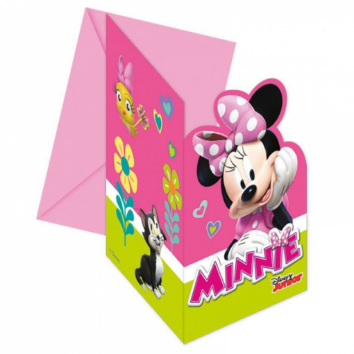 6 Convites Minnie Happy Helpers