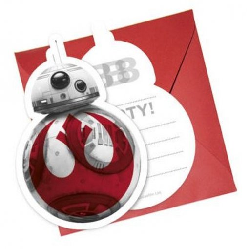 6 Convites Star Wars the Last Jedi