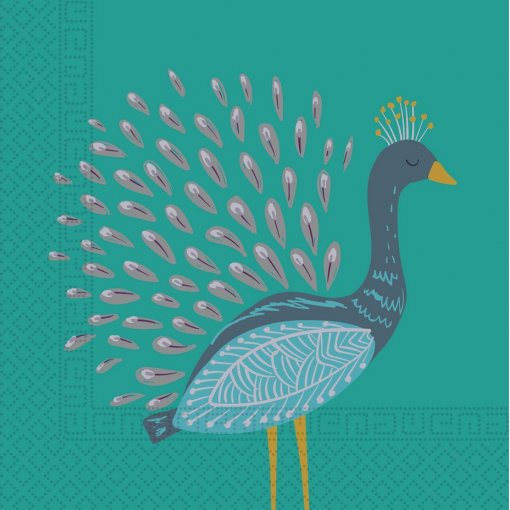 20 Guardanapos 33cm Pavão