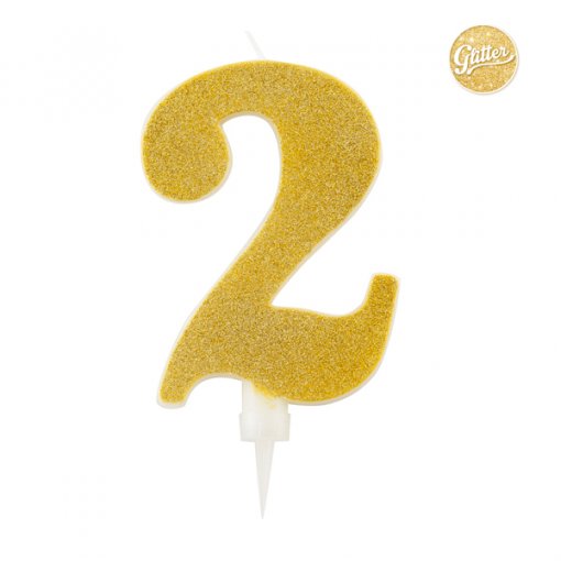 Vela Aniversário Big Size 15cm Dourado Glitter nº2