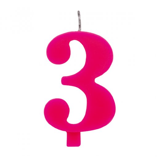 Vela Aniversário 9,5cm Sparkling Rosa nº3