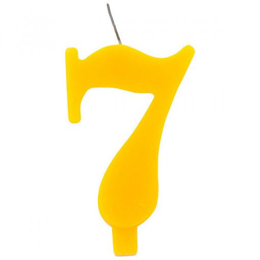 Vela Aniversário 9,5cm Sparkling Amarelo nº7