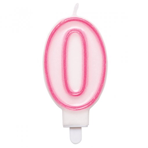 Vela Aniversário 8,5cm Rosa Claro nº0