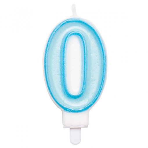 Vela Aniversário 8,5cm Azul Claro nº0