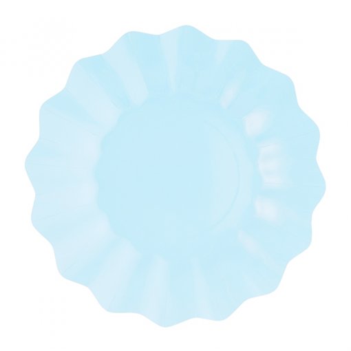 8 Pratos 21cm Recortados Azul Claro