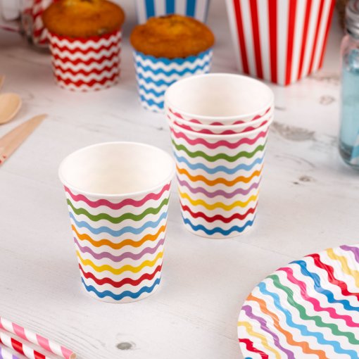 8 Copos 266ml Carnival Multi Waves 