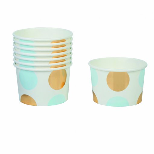 8 Taças 266ml Azul & Dourado