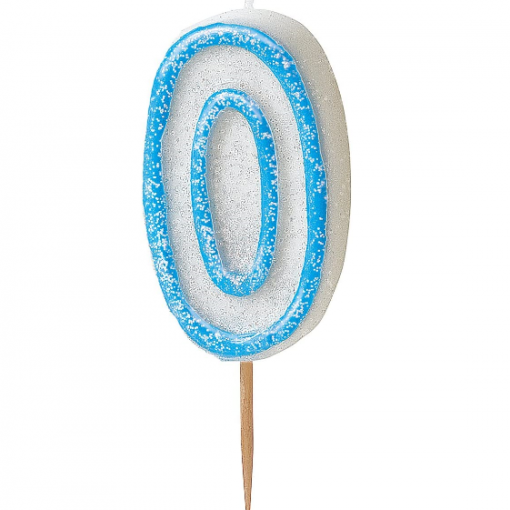 Vela Aniversário Glitz Azul nº 0