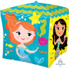 Balão Foil Cubez G20 Happy Birthday Sereia