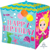 Balão Foil Cubez G20 Happy Birthday Sereia