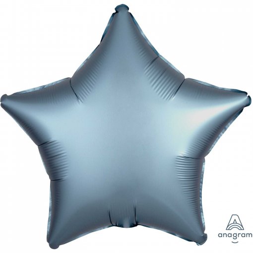 Balão Foil 48cm Estrela Satin Luxe™ Azul Cinza