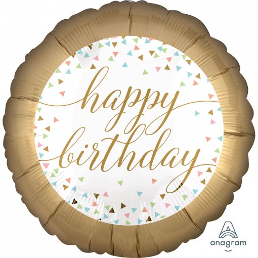 Balão Foil S40 Happy Birthday Confetti Fun