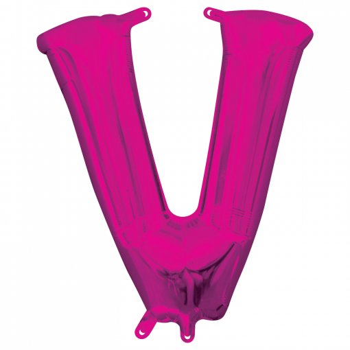 Balão Foil 40cm Rosa Letra V