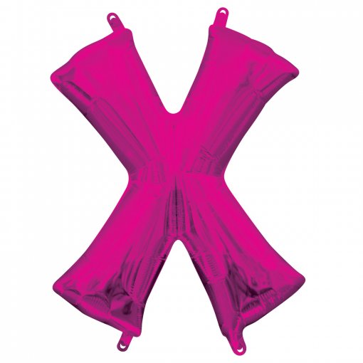 Balão Foil 40cm Rosa Letra X