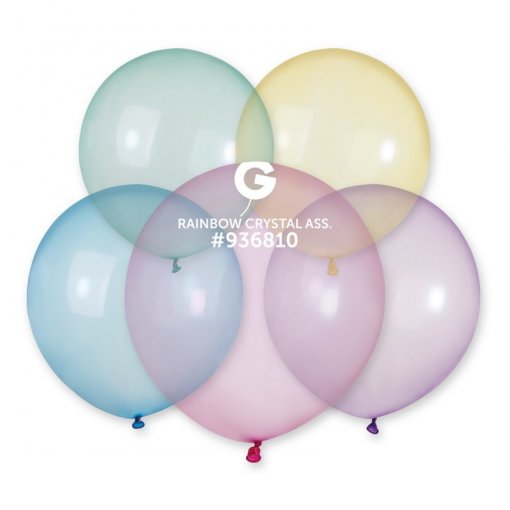 25 Balões latex 19'' (48cm) cor Sortido Rainbow Crystal - G150