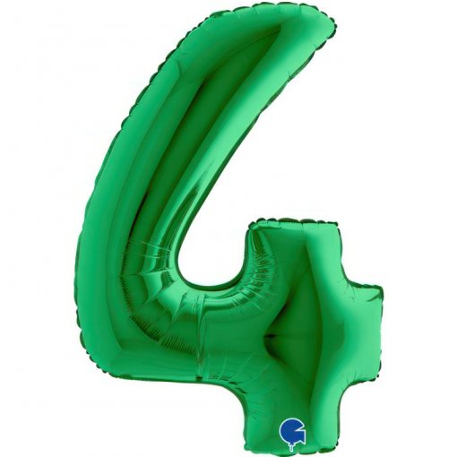 Balão Foil 102cm Verde Número 4