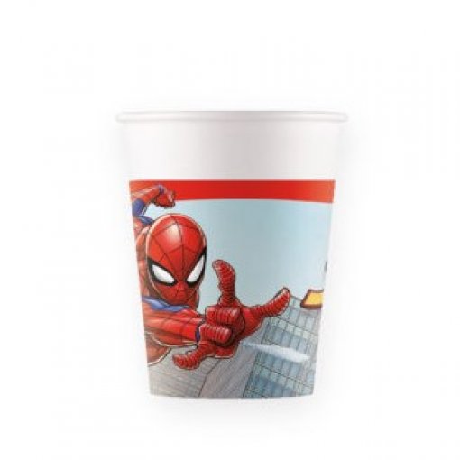 8 Copos 200ml EU Spider-Man (Homem-Aranha) Crime Fighter