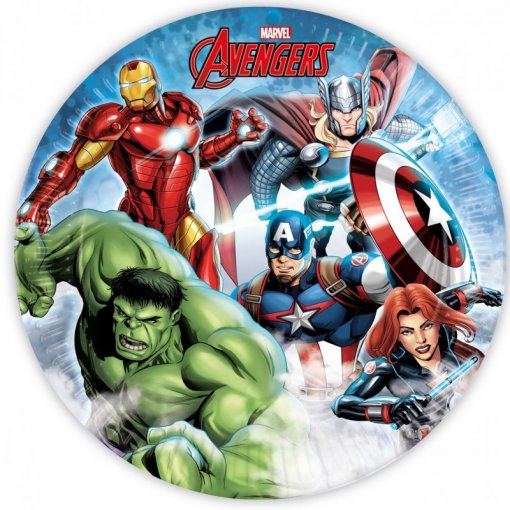 8 Pratos 23cm  Avengers